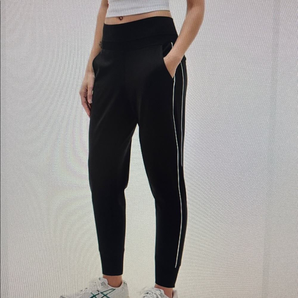 Athleta Black Joggers with White Trim